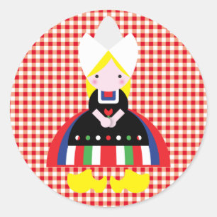 Nederlands meisje ronde sticker