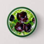 Nederlands Paars Groen Zwarte Tulpen Foto Ronde Button 5,7 Cm (Voorkant)