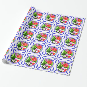  Nederlands Tiles Delftware Tulips Holland Cadeaupapier