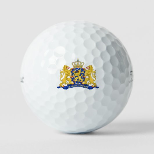 Nederlands Wapen op Wit tpv1 gbcnt Golfballen (Voorkant)