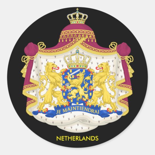 Nederlands Wapenschild Classic Sticker (Voorkant)