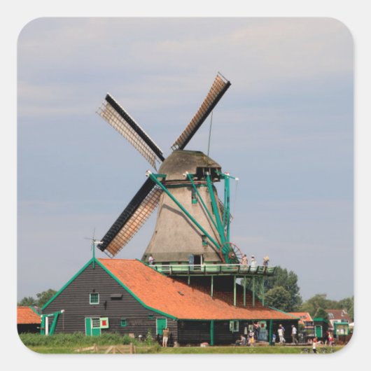Nederlands windmolendorp, Holland 3 Vierkante Sticker (Voorkant)