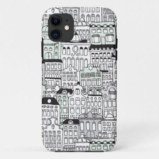 Nederlandse amsterdamillustratie huispatroon Case-Mate iPhone case (Achterkant)