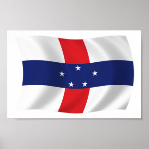 Nederlandse Antillen Vlag Poster Print