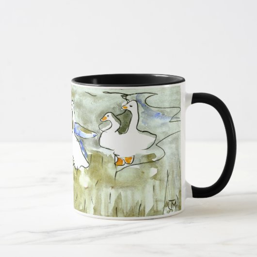 Nederlandse Art Nouveau Eenden en Ganzen Mok (Rechts)
