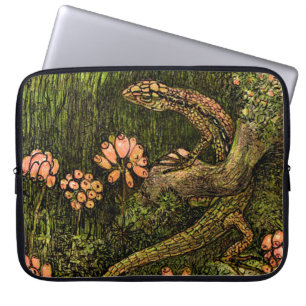 Nederlandse Art Nouveau Hagedis en Wildflowers Laptop Sleeve