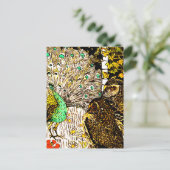 Nederlandse Art Nouveau Pauw en uilen Briefkaart (Staand voorkant)