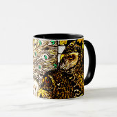 Nederlandse Art Nouveau Pauw en uilen Mok (Voorkant rechts)