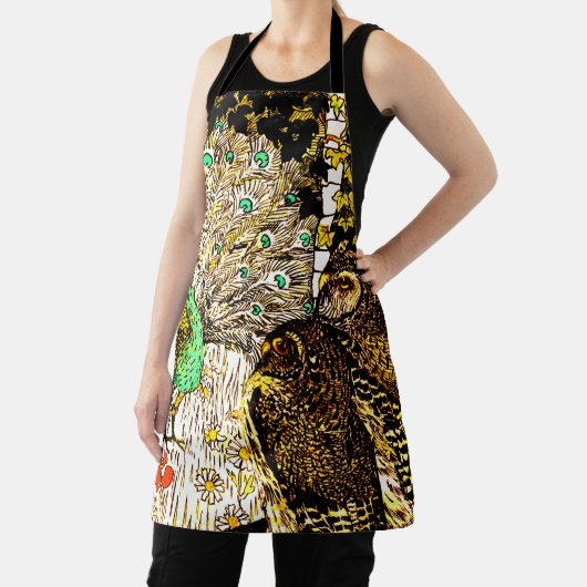 Nederlandse Art Nouveau Pauw en uilen Schort (Insitu)