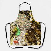 Nederlandse Art Nouveau Pauw en uilen Schort (Voorkant)