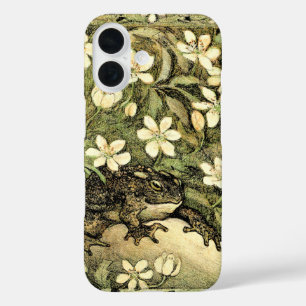 Nederlandse Art Nouveau Toad en Dogwood iPhone 16 Hoesje
