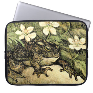 Nederlandse Art Nouveau Toad en Dogwood Laptop Sleeve