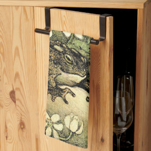 Nederlandse Art Nouveau Toad en Dogwood Theedoek