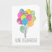 Nederlandse Birthday Kaart ballonnen (Voorkant)