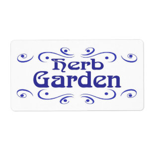 Nederlandse Blue Herb Garden Sign-Stickers Etiket