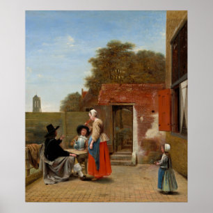 Nederlandse Courtyard - Pieter de Hooch Fine Art P Poster