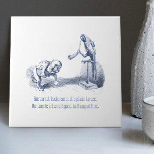 Nederlandse Delft Wilhelm Busch geïnspireerd speel Tegeltje