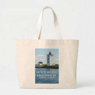 Nederlandse eilandvuurtoren, Rhode Island Canvas t Grote Tote Bag