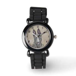 Nederlandse Herdershond Schilderij - Mooie Origine Horloge
