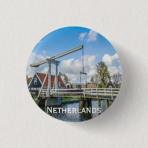 Nederlandse hijs- en hefwerkbrug ronde button 3,2 cm