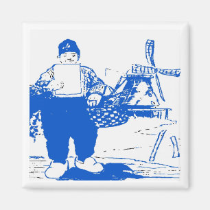 Nederlandse jongen met windmolen magneet