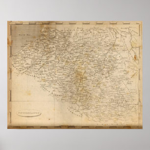 Nederlandse kaart door Arrowsmith Poster