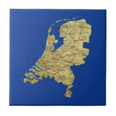 Nederlandse Kaart Tile Tegeltje (Voorkant)