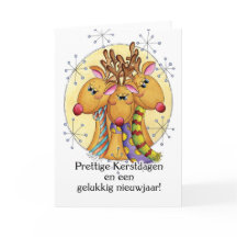 Nederlandse Kerst Kaart - Rendier - Prettige Kerst