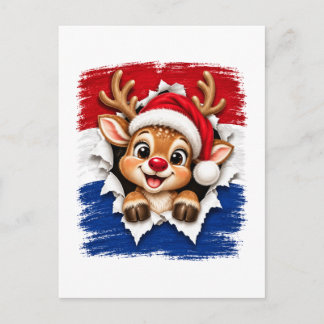Nederlandse Kerst Rendier Aankondigingskaart
