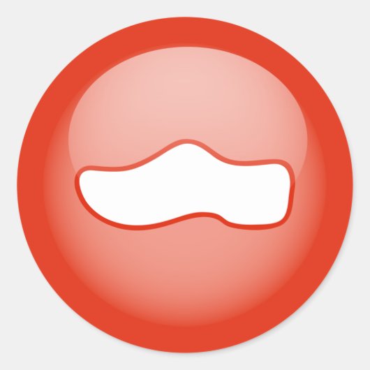 Nederlandse Klomp Ronde Sticker (Voorkant)
