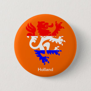 Nederlandse koningin ronde button 5,7 cm