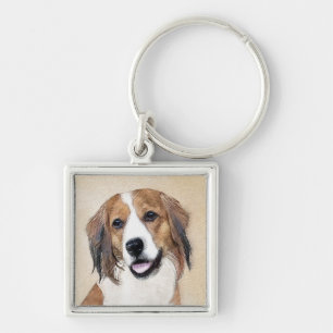 Nederlandse Kooikerhondje Painting - Dog Art Sleutelhanger