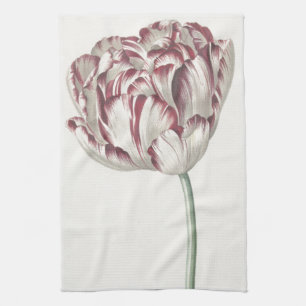  Nederlandse kunst: Witte en rode Tulip Theedoek