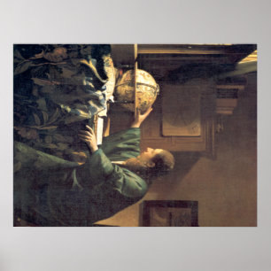 Nederlandse kunstenaar Vermeer schilder de astrono Poster