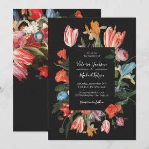 Nederlandse Maste Floral Dark & Moody Wedding Invi Kaart