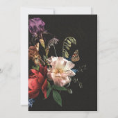 Nederlandse Master Floral Dark & Moody Wedding Kaart (Achterkant)