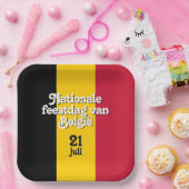 Nederlandse Nationale de Belgische vlag Papieren Bordje (Feest)