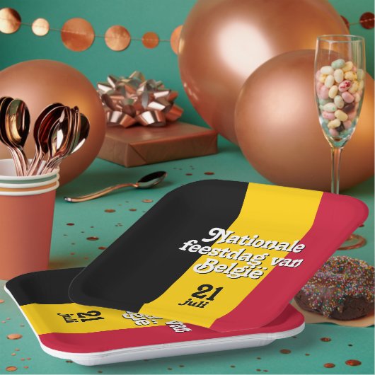 Nederlandse Nationale de Belgische vlag Papieren Bordje (Multi)