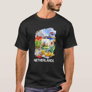 Nederlandse Nederlandse Symbolen Grachten Tulpen M T-shirt