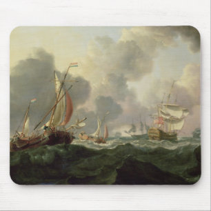 Nederlandse Pinks en een Britse Frigate in Choppy Muismat