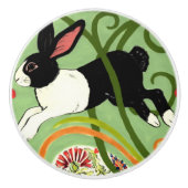 Nederlandse Rabbit Green Art Deco Drawer Pull Deur Keramische Knop (Voorkant)