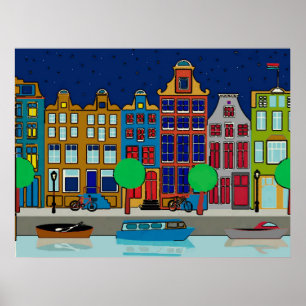 Nederlandse rijtjeshuizen poster