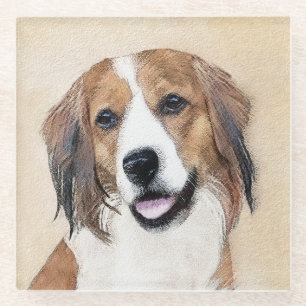 Nederlandse Schilderen Kooikerhondje - Dog Art Glazen Onderzetter