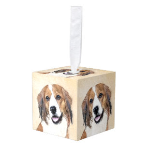 Nederlandse Schilderen Kooikerhondje - Dog Art Kubus Ornament