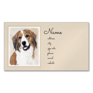 Nederlandse Schilderen Kooikerhondje - Dog Art Magnetisch Visitekaartje