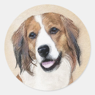 Nederlandse Schilderen Kooikerhondje - Dog Art Ronde Sticker