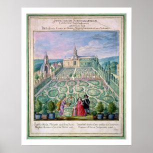 Nederlandse tuin, 1650 (m/c op papier) poster