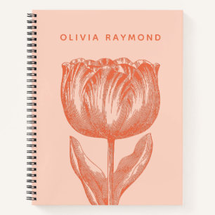 Nederlandse Tulp Floral Tekenroze Oranje naam Notitieboek