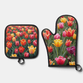 Nederlandse Tulpen Ovenwant & Pannenlap Set