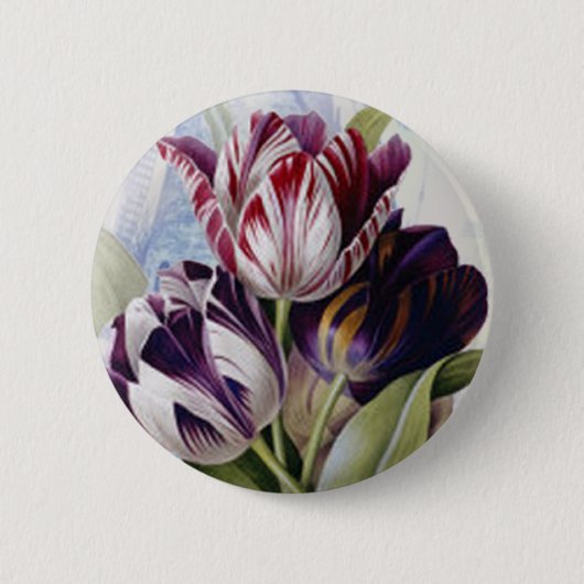 Nederlandse Tulpen Ronde Button 5,7 Cm (Voorkant)